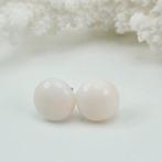 Koraal - Zilver - Oorbellen - WIT/ROZE KORAAL, Antiek en Kunst