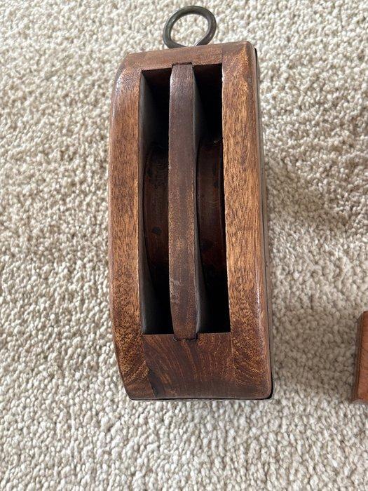 Maritieme objecten (3) - Hout- Set van 3 maritieme objecten, Antiek en Kunst, Curiosa en Brocante