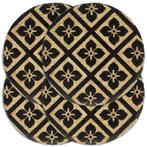 vidaXL Placemats 4 st rond 38 cm jute zwart, Verzenden, Nieuw, Zwart