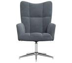Donkergrijze Fluweel Relaxstoel - Tweedekansje - OP=OP!, Huis en Inrichting, Stoelen, Ophalen of Verzenden, Nieuw, Grijs