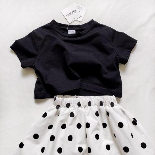 ≥ Kinderkleding Sets Losse T-shirt + Polka Dot Rok — Rokken Marktplaats