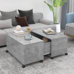 vidaXL Salontafel 75x75x38 cm bewerkt hout betongrijs, Huis en Inrichting, Tafels | Salontafels, 50 tot 100 cm, Verzenden, Nieuw