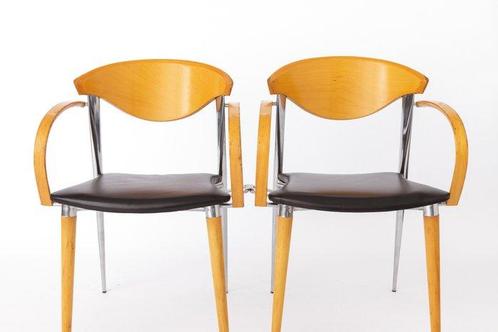 Paco Capdell - Stapelbare stoel (4) - Chroom, Multiplex, Antiek en Kunst, Antiek | Meubels | Stoelen en Banken