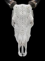 Geen minimumprijs - Met de hand gesneden witte koeienschedel, Verzamelen, Dierenverzamelingen, Nieuw