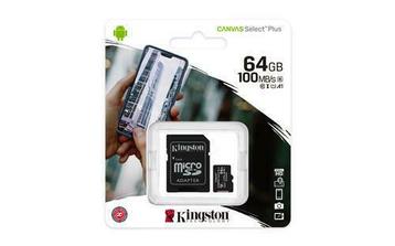 Kingston Canvas Select Plus 64GB microSDXC geheugenkaart.