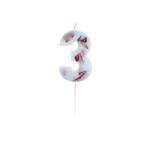 Kaars 3 Jaar Rozenblaadjes 9cm, Hobby en Vrije tijd, Verzenden, Nieuw