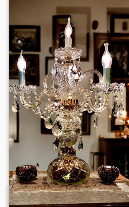 SLC Illumina - MG - Tafellamp - Kristallen Flambeou 4 lampen, Antiek en Kunst, Curiosa en Brocante