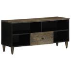 vidaXL Tv-meubel 100x33x46 cm massief mangohout zwart, Huis en Inrichting, Kasten | Televisiemeubels, Verzenden, Nieuw, Grenenhout