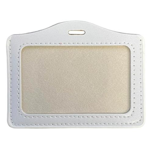 Fako Bijoux® - Badgehouder - PU Leder - Horizontaal - Wit, Verzamelen, Sleutelhangers, Verzenden