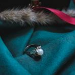 10 Krt. ring met parel (dames ring, 10 karaat) (dames ring), Sieraden, Tassen en Uiterlijk, Antieke sieraden, Ophalen of Verzenden