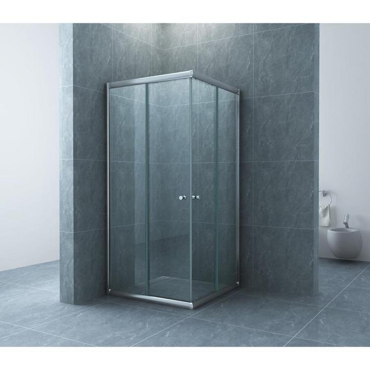 Xellanz Eco Hoekinstap Douchecabine met 2 Schuifdeuren -, Doe-het-zelf en Verbouw, Sanitair, Nieuw, Glas, Ophalen of Verzenden