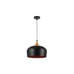 Hanglamp | Luminia | 1-lichts | E27 | Zwart / Hout, Huis en Inrichting, Ophalen of Verzenden, Nieuw, Hout, Minder dan 50 cm