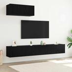 vidaXL 3-delige TV-kast set Wandmontage in Zwart Eiken,, Huis en Inrichting, Kasten | Televisiemeubels, Verzenden, Nieuw, Overige houtsoorten