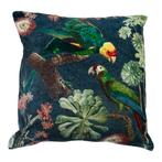 kussen fluweel charming papegaaien groen blauw 45x45cm*, Huis en Inrichting, Woonaccessoires | Overige, Verzenden, Nieuw