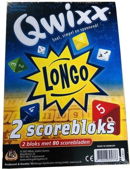 Qwixx Longo Bloks (extra scorebloks) | White Goblin Games -, Hobby en Vrije tijd, Gezelschapsspellen | Bordspellen, Nieuw, Verzenden