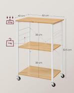 Keukentrolley - Keukenrek op wielen - serveerwagen met 3, Verzenden, Nieuw
