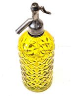 Fles - gele art deco sifon, Antiek en Kunst, Antiek | Wandborden en Tegels
