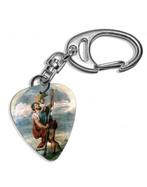 Plectrum sleutelhanger Heilige Christoffel, Ophalen of Verzenden, Nieuw, Gebruiksvoorwerp