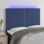 vidaXL Hoofdbord LED 144x5x118/128 cm stof blauw, Verzenden, Nieuw, Blauw, Stof