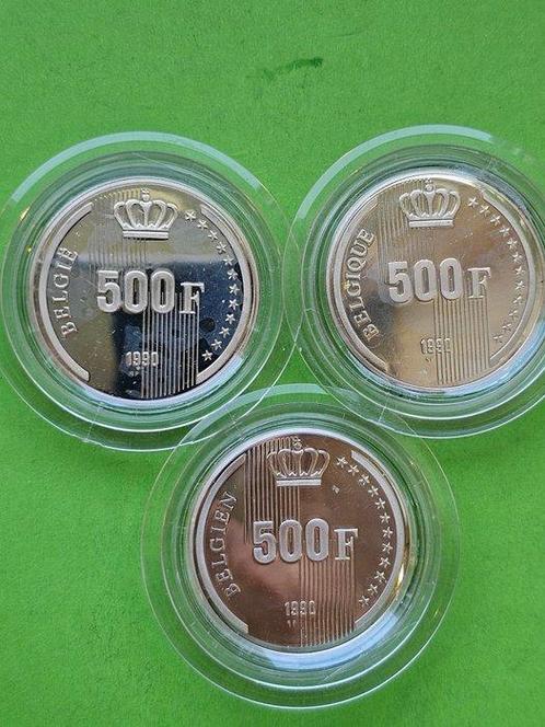 België. 500 Francs 1990 Vlaams + Frans + Duits QP (Zonder, Postzegels en Munten, Munten | Nederland