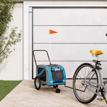 vidaXL Fietskar voor huisdieren, blauw en grijs Oxford-stof beschikbaar voor biedingen