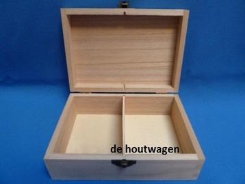 houten kistje met 2 vakken - kaartenkistje