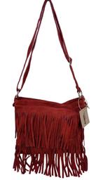 Back to the Sixties Suede Franje tas (rood), Sieraden, Tassen en Uiterlijk, Tassen | Schoudertassen, Verzenden, Nieuw