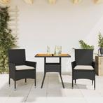 vidaXL 3-delige Tuinset met kussens poly rattan en, Tuin en Terras, Tuinsets en Loungesets, Verzenden, Nieuw, Rotan, Tuinset