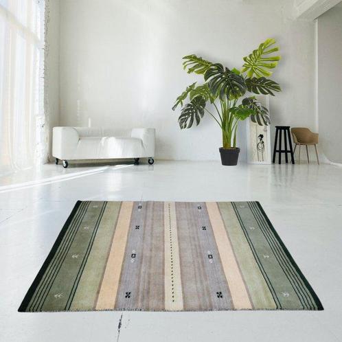Moderne gestreepte Gabbeh - Vloerkleed - 147 cm - 90 cm -, Huis en Inrichting, Stoffering | Tapijten en Kleden