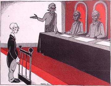 Spotprent over racisme in Nederlands-Indie (lijst optie) beschikbaar voor biedingen