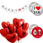 11-delige set Will you Marry me met slinger en ballonnen, Hobby en Vrije tijd, Nieuw, Versiering, Valentijn of Romantisch, Verzenden