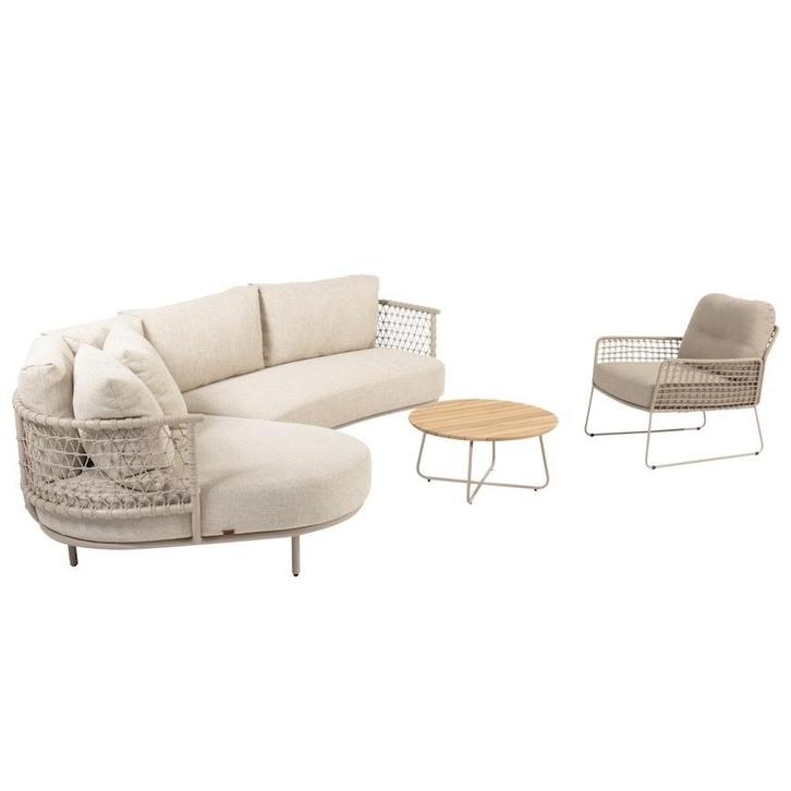 Sardinia chaise longue loungeset 4 delig aluminum latte 4, Tuin en Terras, Tuinsets en Loungesets, Nieuw, Ophalen of Verzenden