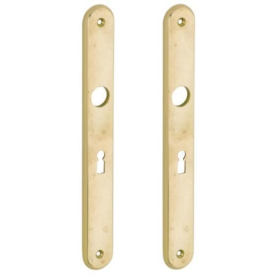 Set van twee langschilden smal SL72 messing antiek, Doe-het-zelf en Verbouw, Hang- en Sluitwerk, Verzenden