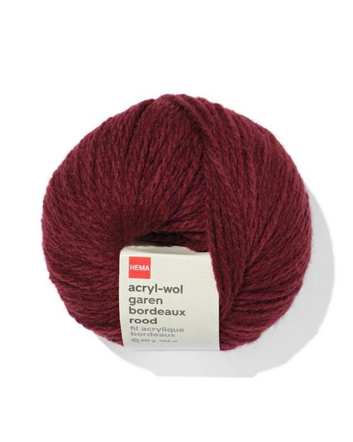 HEMA Acryl-wol garen bordeaux rood 100gram 165meter, Hobby en Vrije tijd, Breien en Haken, Nieuw, Verzenden