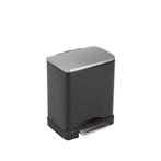 EKO Pedaalemmer E-Cube 20 ltr - Zwart/Mat RVS, Verzenden, Nieuw
