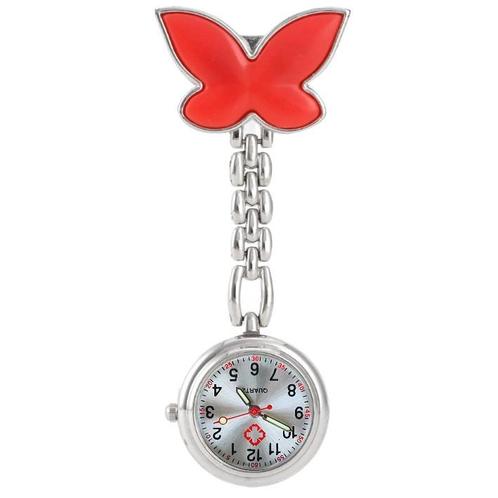 Fako® - Verpleegstershorloge - Vlinder - Rood, Sieraden, Tassen en Uiterlijk, Horloges | Dames, Verzenden