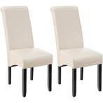 Eetkamerstoel, ergonomisch, massief hardhout - crème, Set va, Huis en Inrichting, Stoelen, Verzenden, Nieuw