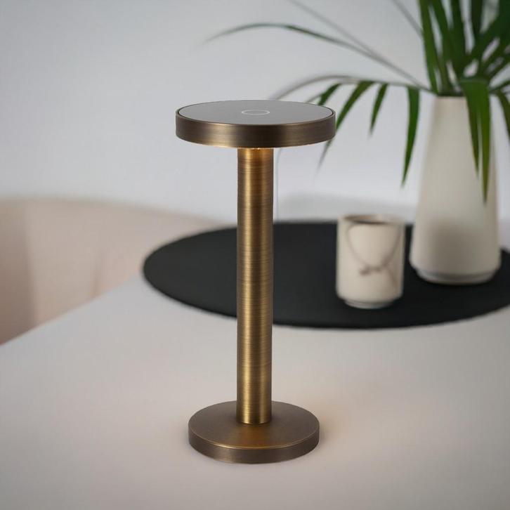 Tafellamp Solo Antiek Brons Binnenverlichting, Huis en Inrichting, Lampen | Tafellampen, Minder dan 50 cm, Nieuw, Overige materialen