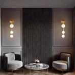 Wandlamp Glazen Bol Wit Goud of Zwart E27, Verzenden, Nieuw