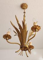 Kroonluchter - IJzer, Verguld - Blattgoud shabby bloemen, Antiek en Kunst