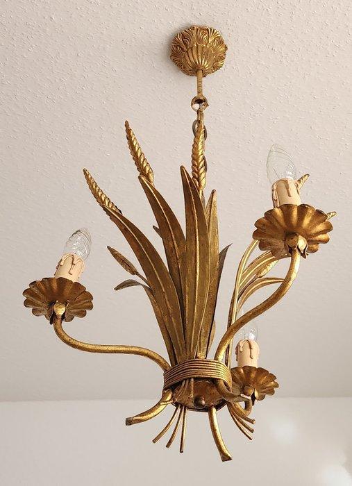 Kroonluchter - IJzer, Verguld - Blattgoud shabby bloemen, Antiek en Kunst, Curiosa en Brocante