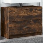 vidaXL Wastafelkast 78x37x59 cm bewerkt hout gerookt, Huis en Inrichting, Badkamer | Badkamermeubels, Verzenden, Nieuw, Minder dan 100 cm