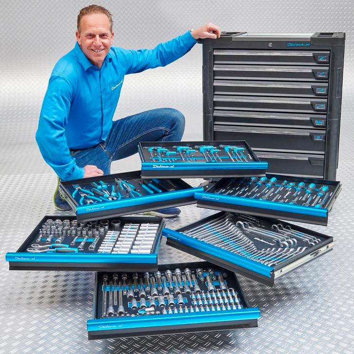 Datona Gereedschapswagen tech-line 80 cm + 273-delige, Doe-het-zelf en Verbouw, Gereedschapskisten, Nieuw, Ophalen of Verzenden