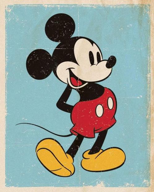 Poster Mickey Mouse Retro 40x50cm, Verzamelen, Posters, Nieuw, A1 t/m A3, Verzenden