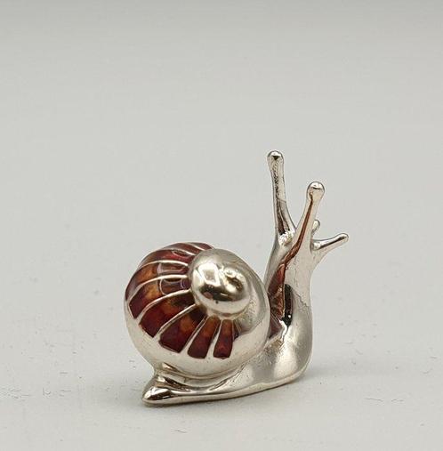 Saturno - Lumaca in Argento 925 e smalto a fuoco - Figuur -, Antiek en Kunst, Antiek | Goud en Zilver