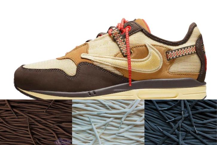Lace Pack - Nike Air Max 1 Travis Scott Cactus Jack Wheat, Kleding | Heren, Schoenen, Sneakers of Gympen, Ophalen of Verzenden