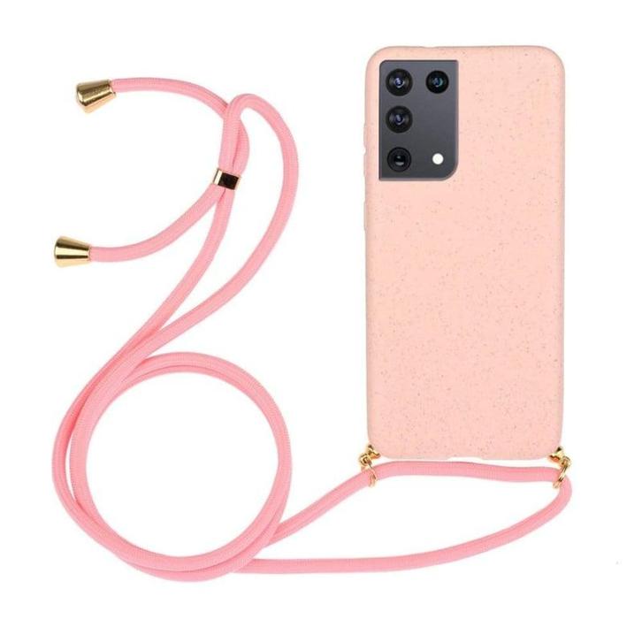 Galaxy S22 Ultra Crossbody TPU Hoesje met Koord Roze, Telecommunicatie, Mobiele telefoons | Hoesjes en Frontjes | Samsung, Nieuw