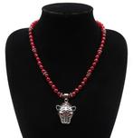 Rubis - Boeddhistische beschermende ketting - Luipaard,
