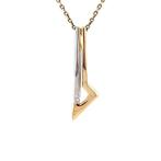 Gouden hanger met diamant 14 krt, Sieraden, Tassen en Uiterlijk, Kettinghangers, Verzenden, Zo goed als nieuw, Wit, Goud