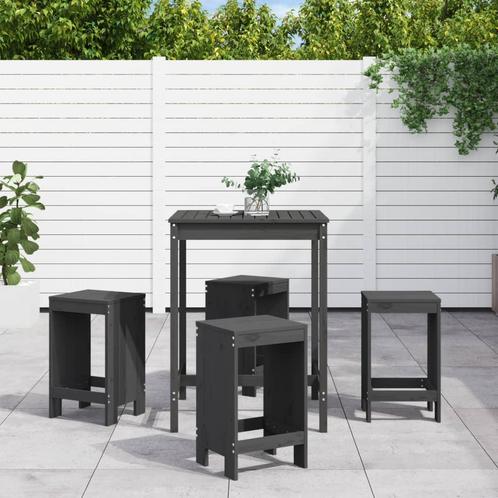 vidaXL 5-delige Tuinbarset massief grenenhout grijs, Tuin en Terras, Tuinsets en Loungesets, Nieuw, 5 zitplaatsen, Verzenden